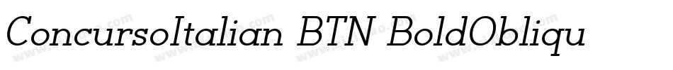 ConcursoItalian BTN BoldOblique字体转换